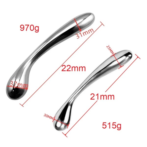 Heavy stainless steel double fake dildo G Spot wand anal beads butt plug metal prostate massager vaginal female sex toy women - Image 6