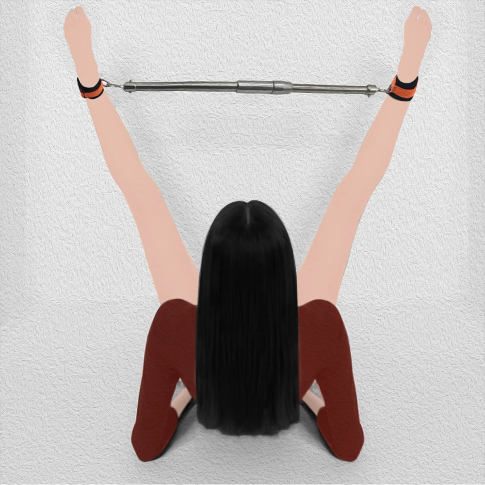 Stainless Steel Open Leg Rod for Sex Slave Cosplay Anklecuff Open Leg Restraint BDSM Bondage Adjustable Sex Toy