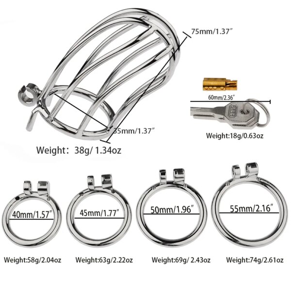 Male Chastity Device Metal Cock Cage Erotic Urethral Lock Sex Toys For Men Gay Bondage Belt Penis Ring Alternative Adult Toy - Image 2