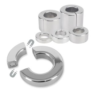 Stainless Steel Ball Stretcher Scrotum Pendant Heavy Magnetic Penis Lock Cock Ring Bondage Metal Erection Male Delay Sex Toy Man
