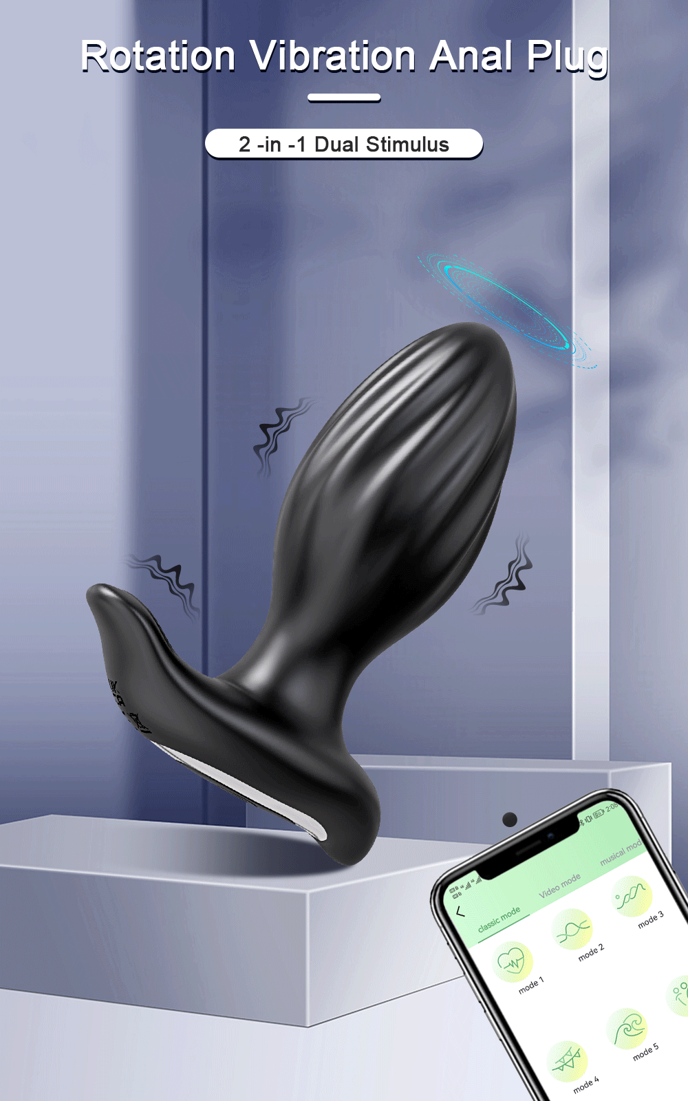 APP Control Prostate Massager Vibrator Male Rotation Ass Anal Plug Wireless Remote Butt Plug Vibrating Adult Sex Toys for Woman