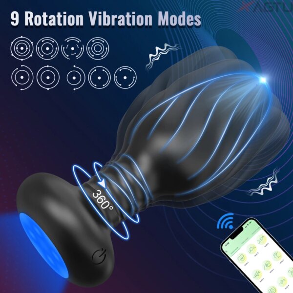 APP Control Prostate Massager Vibrator Male Rotation Ass Anal Plug Wireless Remote Butt Plug Vibrating Adult Sex Toys for Woman - Image 2