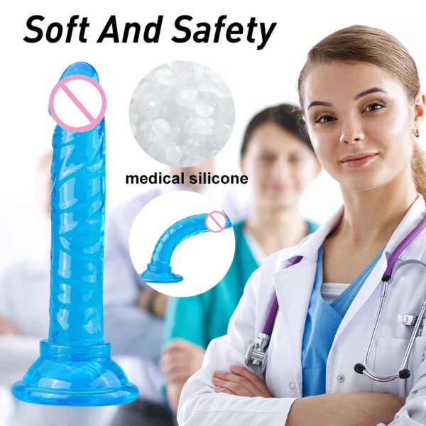 Silicone Dildo with Suction Cup Realistic Cock BDSM Sex Toys Female Masturbation Device Gay Anus Butt Plug Adult Products - Image 3
