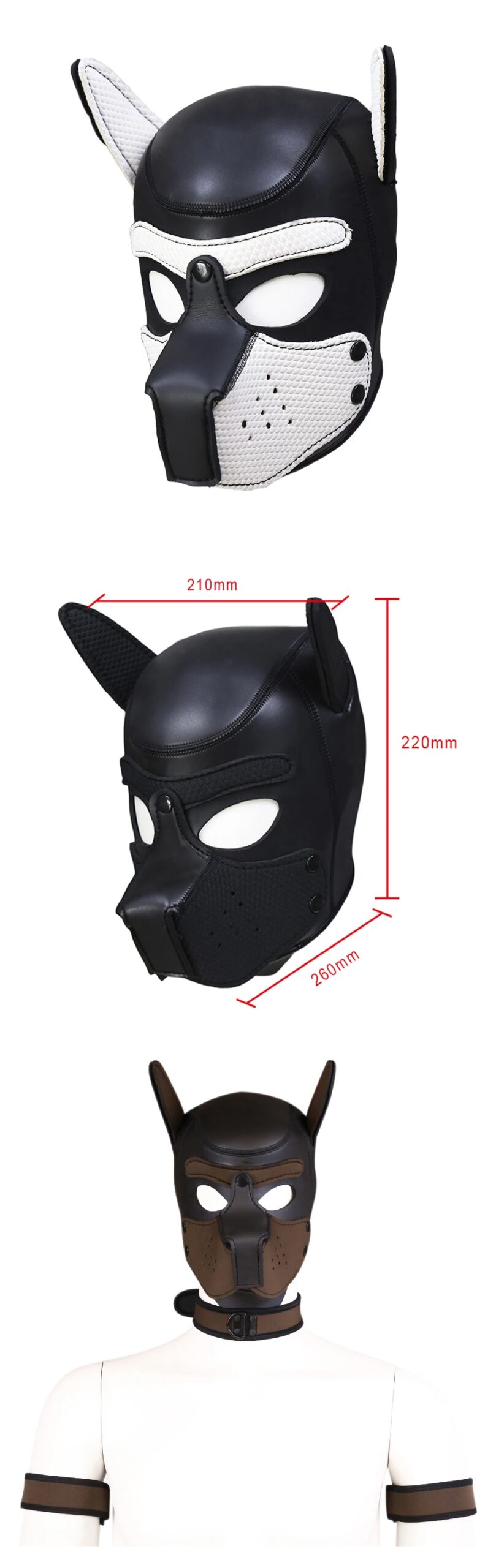 Bdsm Fetish Alternative Bondage Gear Puppy Play Dog Hood Mask Slave Neck Collar Lead Drag Chain Couples Game Role Play Sex Toys