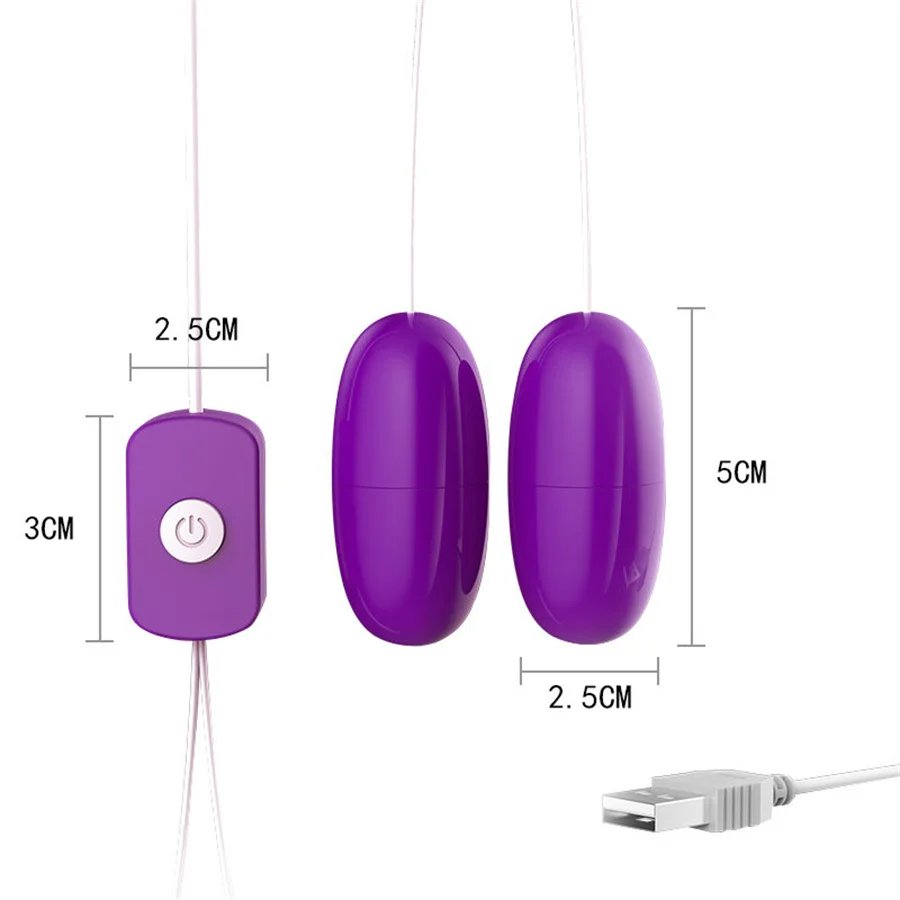 Vibrators USB Double Vibrating Egg Clitoris Stimulator Vagina Massage Vibrator Bullet Female Masturbators Sex Toys For Woman 18