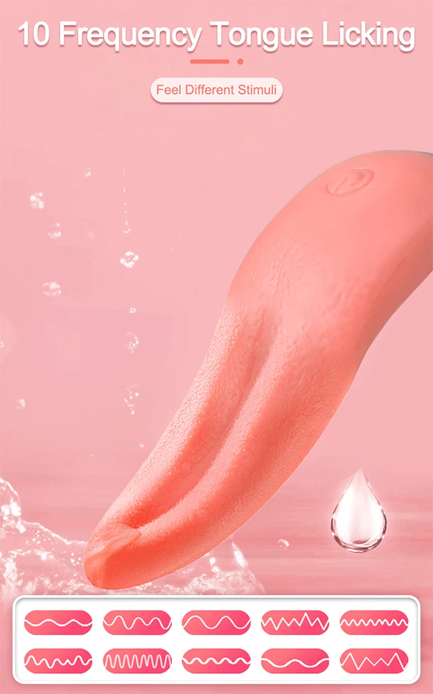 Sucking Rose Vibrator with Tongue Licking for Women Clitoral Stimulation Nipples Stimulator Female  Adult Goods Sex Toys