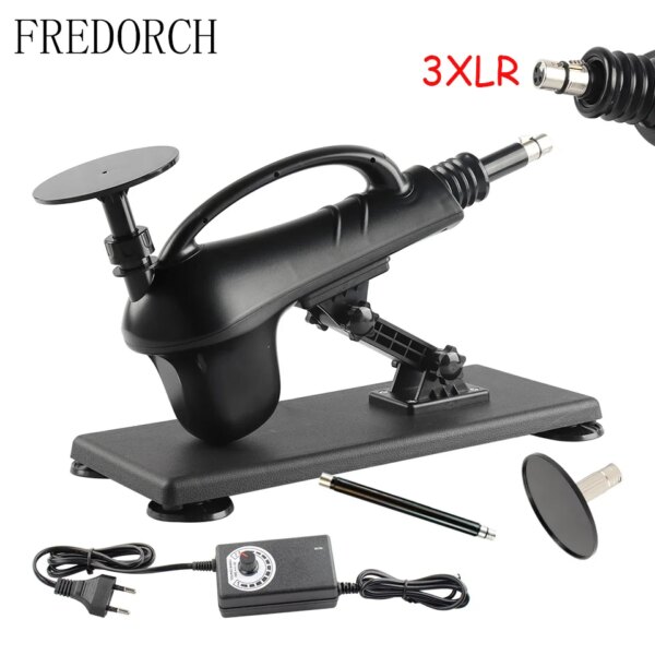 DIY Adult Sex Toy With 3XLR Suction Cup：Automatic Powerful Sex Machine Adjustable Speed Thruster Vibrator Female Masturbation