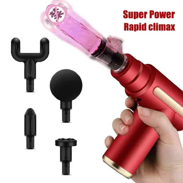 Portable Fascial Massage Gun Sex Machines For Woman Automatic Dildo Vibrator Female Masturbator Enhance Pleasure Adult Sex Toys - Image 2