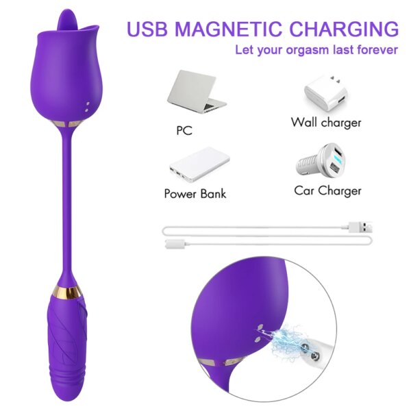 Rose-Toy Dildo Thrusting Vibrator for Women Egg Clitoris Sucker Stimulator Tongue Licking Adults Goods Sucking Sex Toys Female - Image 6