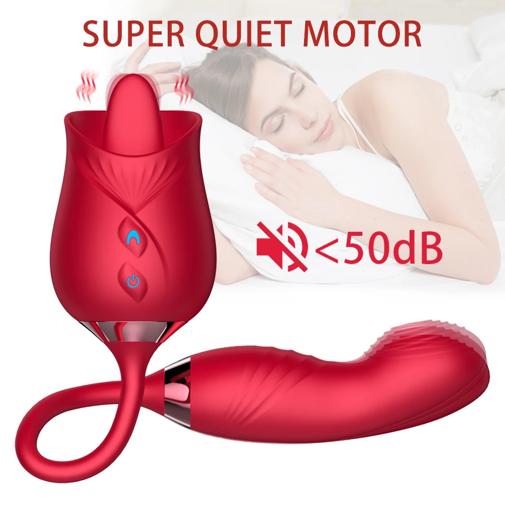 Rose-Toy Dildo Thrusting Vibrator for Women Egg Clitoris Sucker Stimulator Tongue Licking Adults Goods Sucking Sex Toys Female