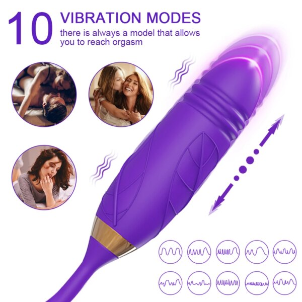 Rose-Toy Dildo Thrusting Vibrator for Women Egg Clitoris Sucker Stimulator Tongue Licking Adults Goods Sucking Sex Toys Female - Image 3