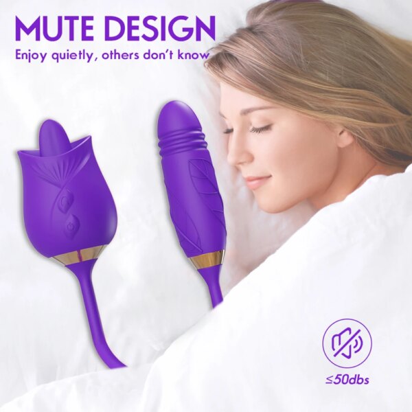 Rose-Toy Dildo Thrusting Vibrator for Women Egg Clitoris Sucker Stimulator Tongue Licking Adults Goods Sucking Sex Toys Female - Image 4