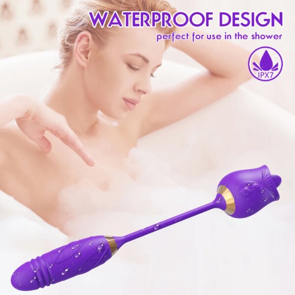 Rose-Toy Dildo Thrusting Vibrator for Women Egg Clitoris Sucker Stimulator Tongue Licking Adults Goods Sucking Sex Toys Female - Image 5
