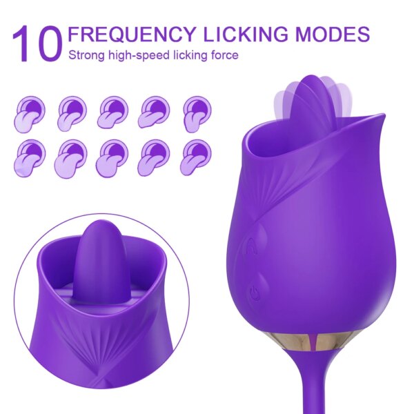 Rose-Toy Dildo Thrusting Vibrator for Women Egg Clitoris Sucker Stimulator Tongue Licking Adults Goods Sucking Sex Toys Female - Image 2