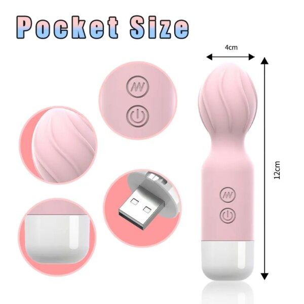 Mini AV Vibrator Female G Spot Vibration Vagina Anal Clitoris Stimulator Dildo Vibrator Adult Sex Toys for Women Masturbation - Image 6