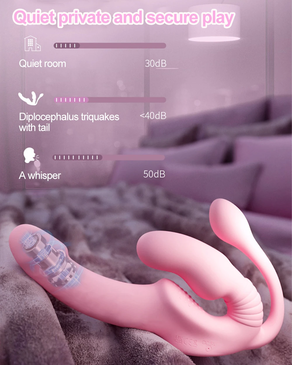 Strapless Strap on Dildo Vibrator Anal Plug Massager Lesbian 3 in 1 Vibrator G-Spot Stimulate Clitoris Sex Toy for Couple Strapless Strap on Dildo Vibrator Anal Plug Massager Lesbian 3 in 1 Vibrator G-Spot Stimulate Clitoris Sex Toy for Couple