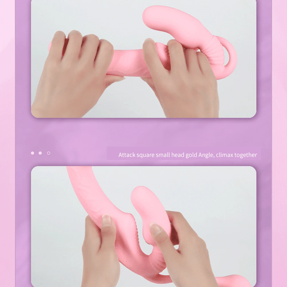 Strapless Strap on Dildo Vibrator Anal Plug Massager Lesbian 3 in 1 Vibrator G-Spot Stimulate Clitoris Sex Toy for Couple Strapless Strap on Dildo Vibrator Anal Plug Massager Lesbian 3 in 1 Vibrator G-Spot Stimulate Clitoris Sex Toy for Couple