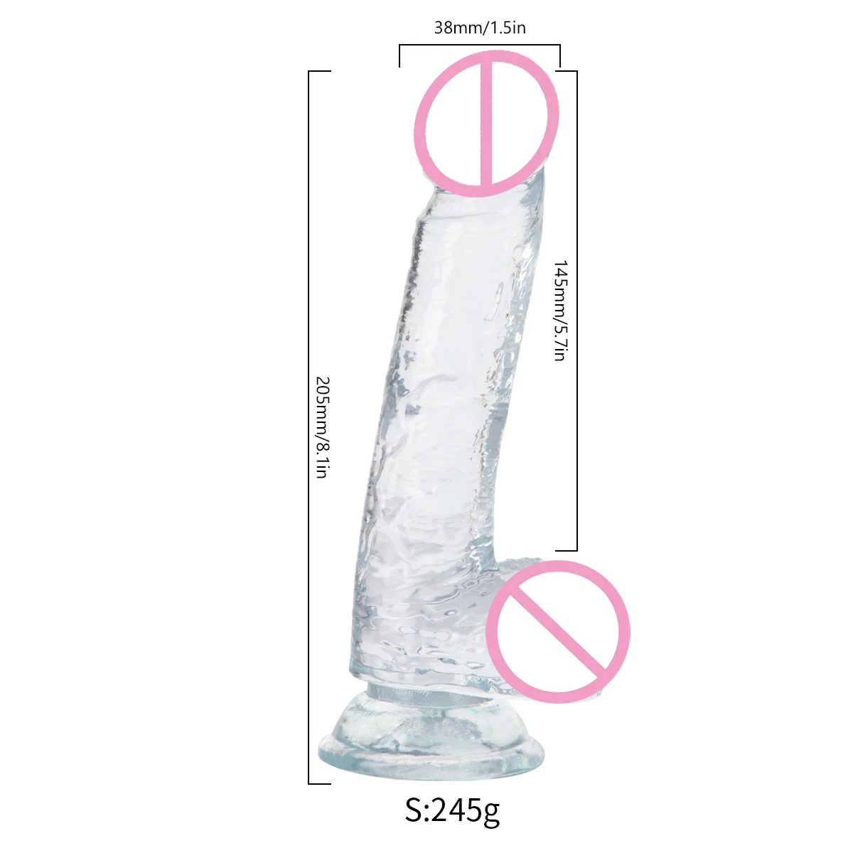 Female male dildo suction cup transparent soft manual flirting orgasmic wand sex toy