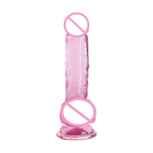 Female male dildo suction cup transparent soft manual flirting orgasmic wand sex toy - Image 2