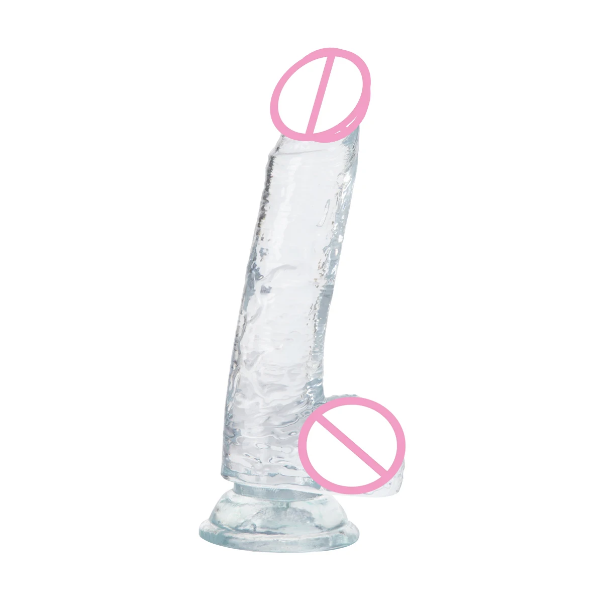 Female male dildo suction cup transparent soft manual flirting orgasmic wand sex toy