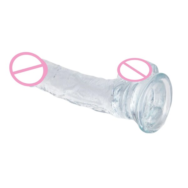 Female male dildo suction cup transparent soft manual flirting orgasmic wand sex toy - Image 6