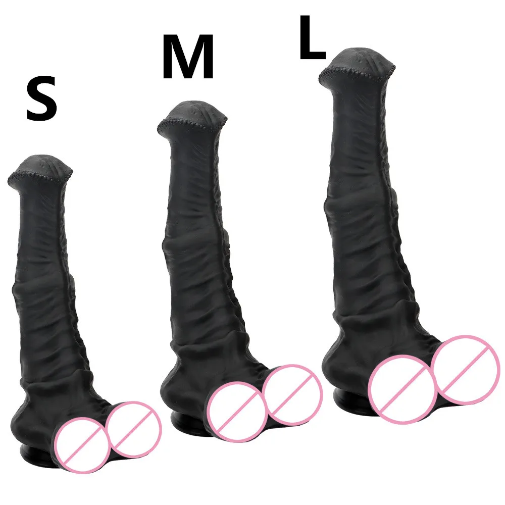 Big Black Dick 3 Size Giant Dildo Soft Silicone Dildo Horse Animal Xxl Dildo Fake Penis Suction Cup Dildos Sex Toys For Women