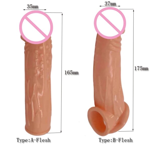 Adult Dildo Sleeve Masturbation Granular G-Spot Stimulation for Men Penis Enlarger  Ejaculation Delay Extension Rings Sex Toys - Image 4