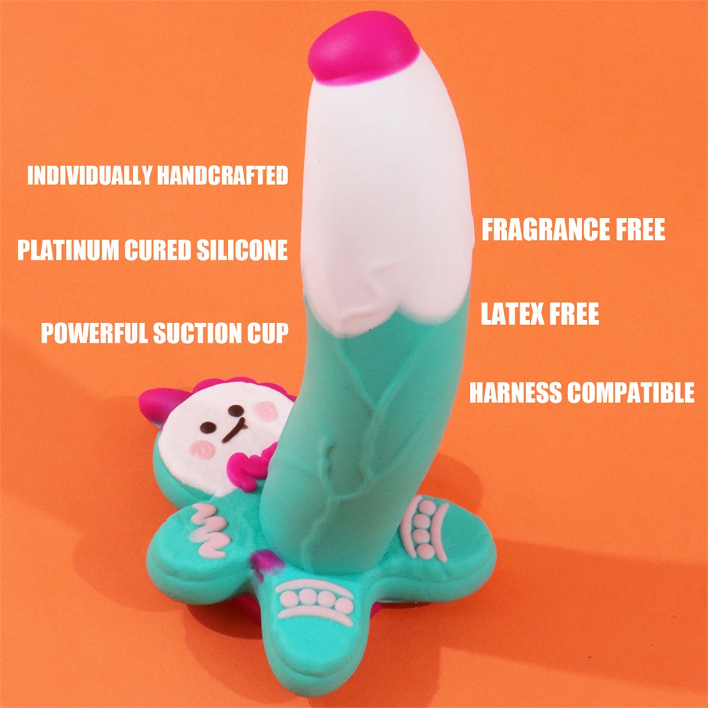 Monster Dildo Silicone Fantasy Colourful Cute Dildo Gingerbread Man Strong Suction Cup Dragon Dildo Anal Plug Sex Toys For Women Monster Dildo Silicone Fantasy Colourful Cute Dildo Gingerbread Man Strong Suction Cup Dragon Dildo Anal Plug Sex Toys For Women