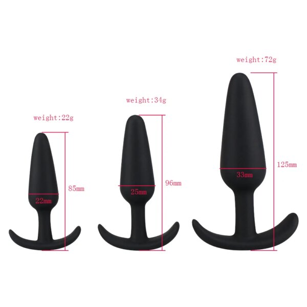 Silicone Anal Plug Pack of 3 Butt Plugs for Women Training Set for Beginners Advanced Users with Flared Base Prostate Sex Toys - Image 5