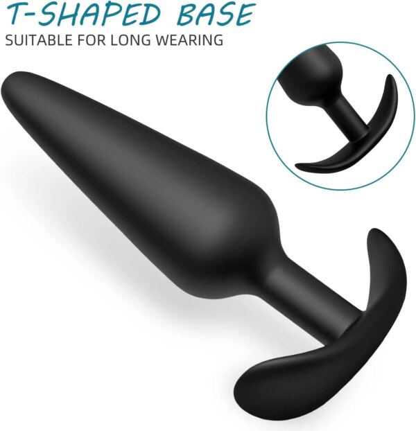 Silicone Anal Plug Pack of 3 Butt Plugs for Women Training Set for Beginners Advanced Users with Flared Base Prostate Sex Toys - Image 3