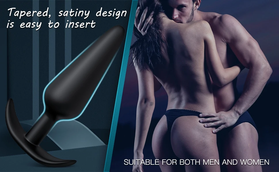 Silicone Anal Plug Pack of 3 Butt Plugs for Women Training Set for Beginners Advanced Users with Flared Base Prostate Sex Toys