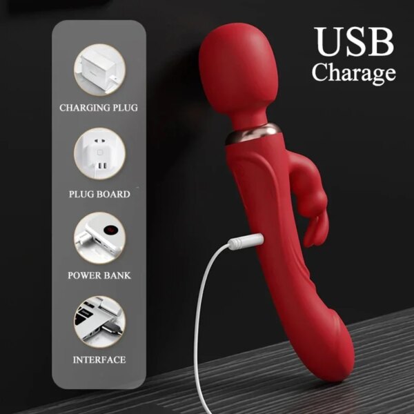 Double Head Powerful Vibrator Dildos Wand for Women 30 Speed G Spot Clit Stimulator Vagina Massager Adult Sex Toys for Woman - Image 6