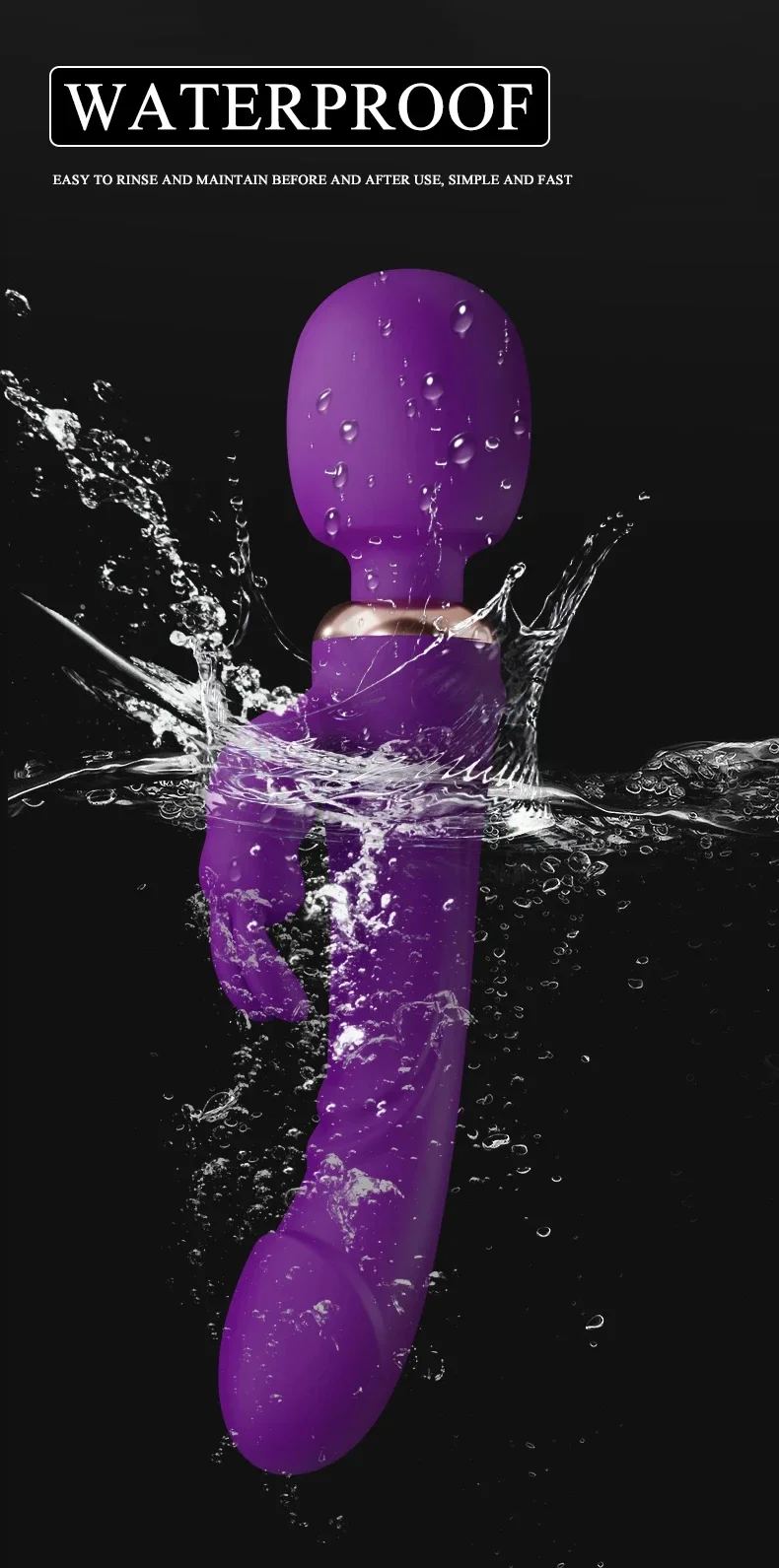 Double Head Powerful Vibrator Dildos Wand for Women 30 Speed G Spot Clit Stimulator Vagina Massager Adult Sex Toys for Woman