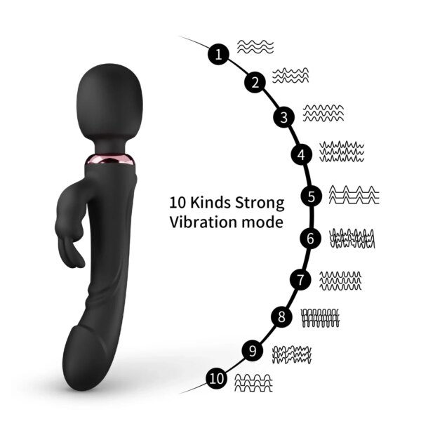 Double Head Powerful Vibrator Dildos Wand for Women 30 Speed G Spot Clit Stimulator Vagina Massager Adult Sex Toys for Woman - Image 4