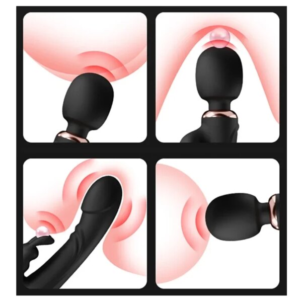 Double Head Powerful Vibrator Dildos Wand for Women 30 Speed G Spot Clit Stimulator Vagina Massager Adult Sex Toys for Woman - Image 2