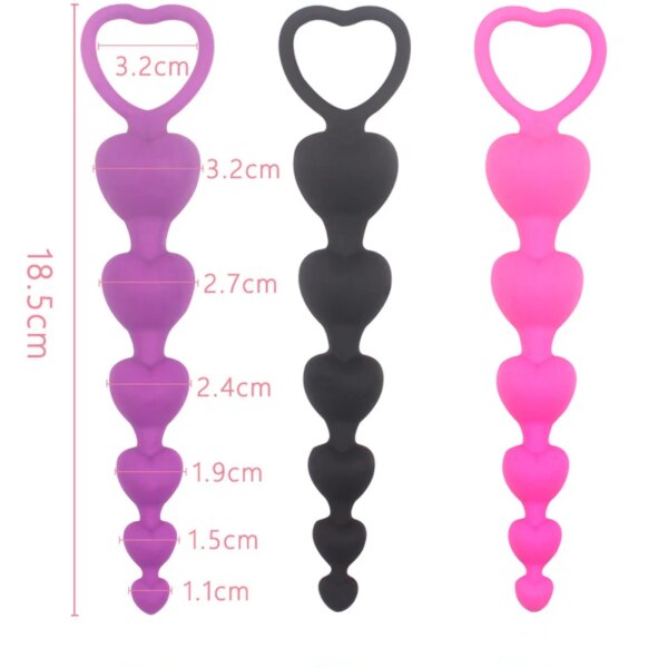 2022 New Heart beads Soft Anal Plug anus Toys Big Balls Silicone G-Spot Stimulating Butt Plugs Adult Sex Couple Sexy - Image 4