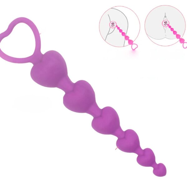 2022 New Heart beads Soft Anal Plug anus Toys Big Balls Silicone G-Spot Stimulating Butt Plugs Adult Sex Couple Sexy - Image 2