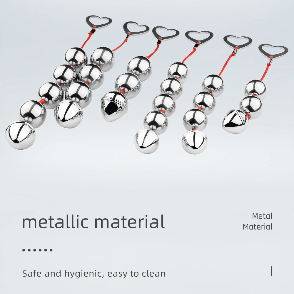 BUYBOOS Stainless Steel Anal Beads Metal Anal Plug Pull Beads Anal Toys Butt Plug Anal Dilator Adult Sex Toys for Men and Women