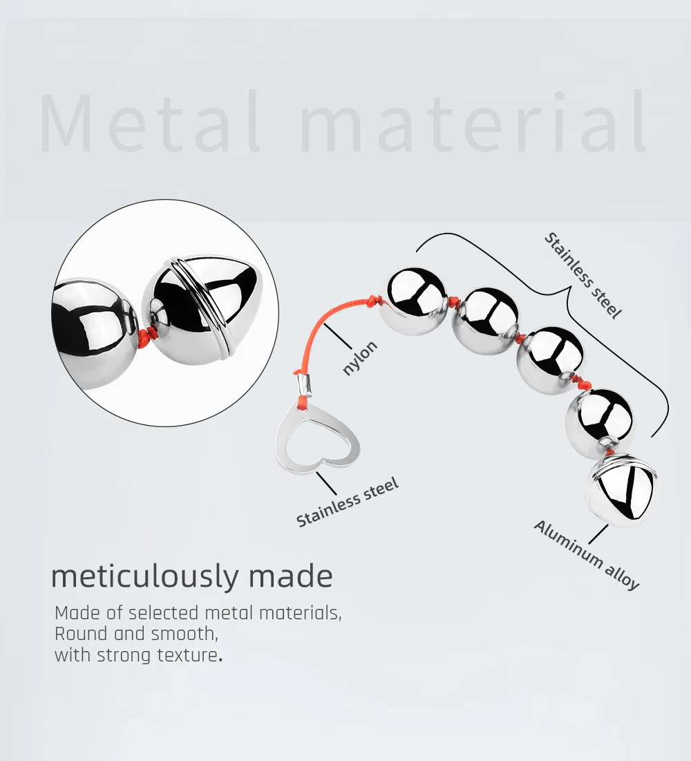 BUYBOOS Stainless Steel Anal Beads Metal Anal Plug Pull Beads Anal Toys Butt Plug Anal Dilator Adult Sex Toys for Men and Women