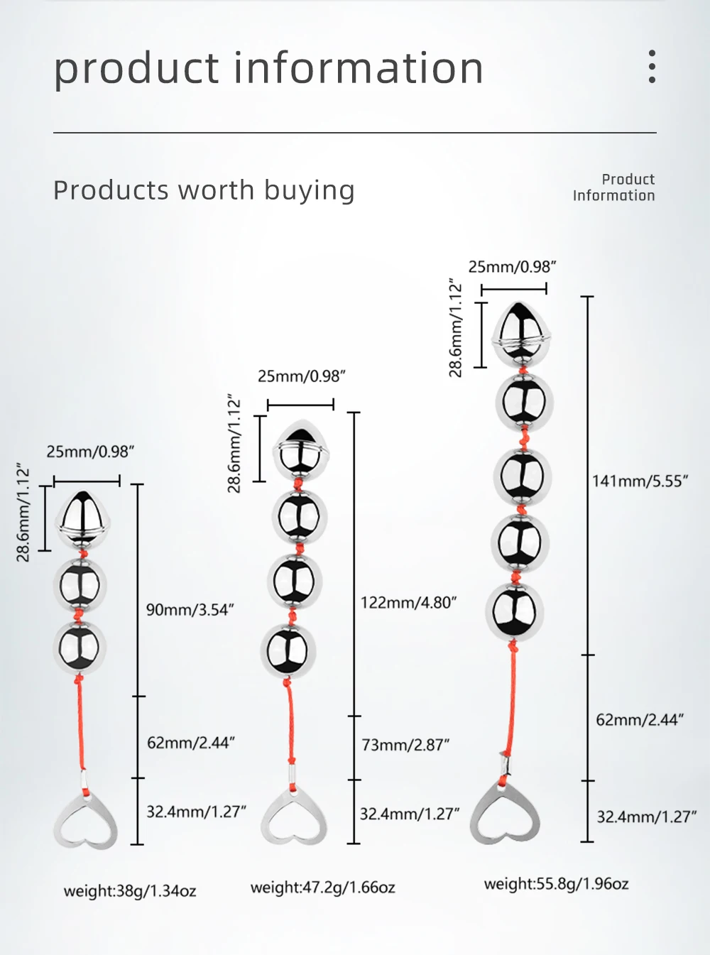 BUYBOOS Stainless Steel Anal Beads Metal Anal Plug Pull Beads Anal Toys Butt Plug Anal Dilator Adult Sex Toys for Men and Women