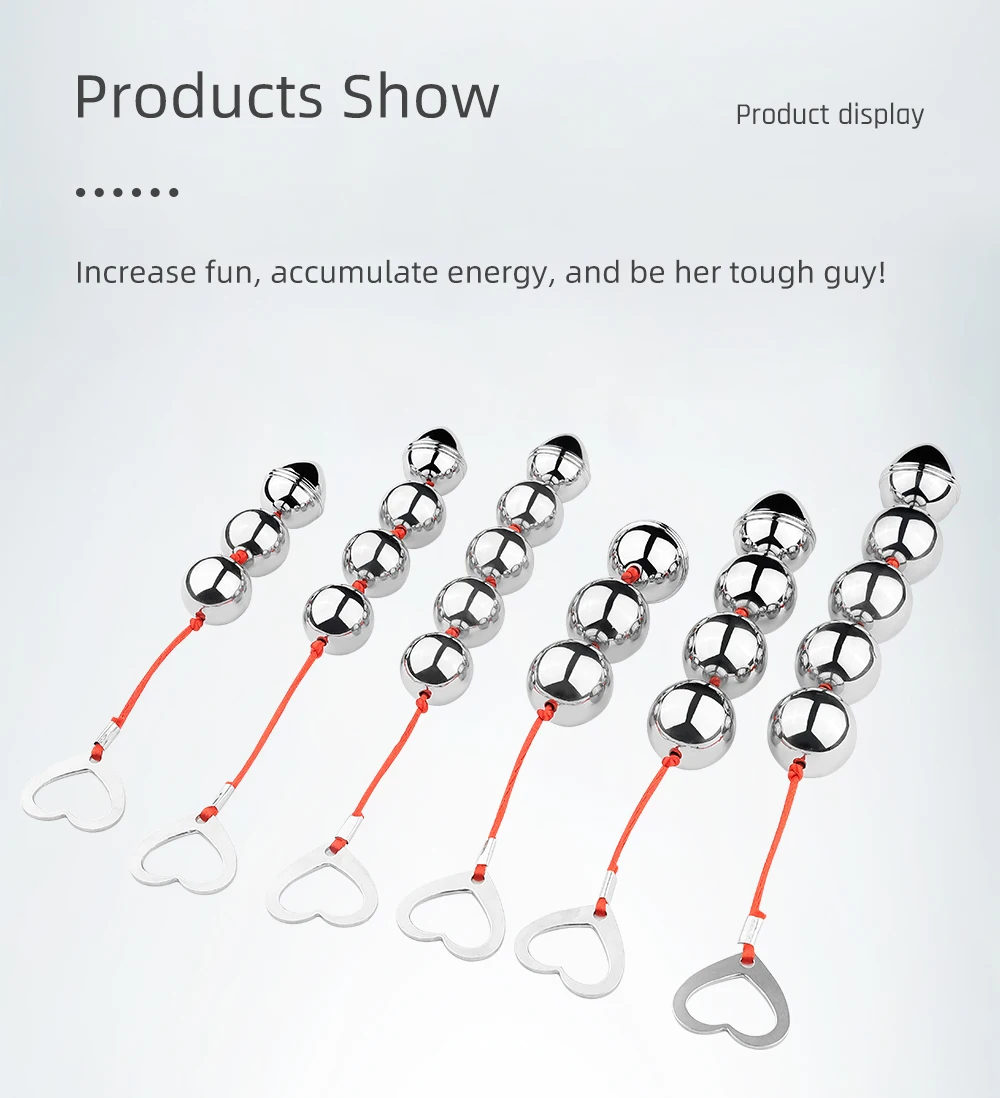 BUYBOOS Stainless Steel Anal Beads Metal Anal Plug Pull Beads Anal Toys Butt Plug Anal Dilator Adult Sex Toys for Men and Women