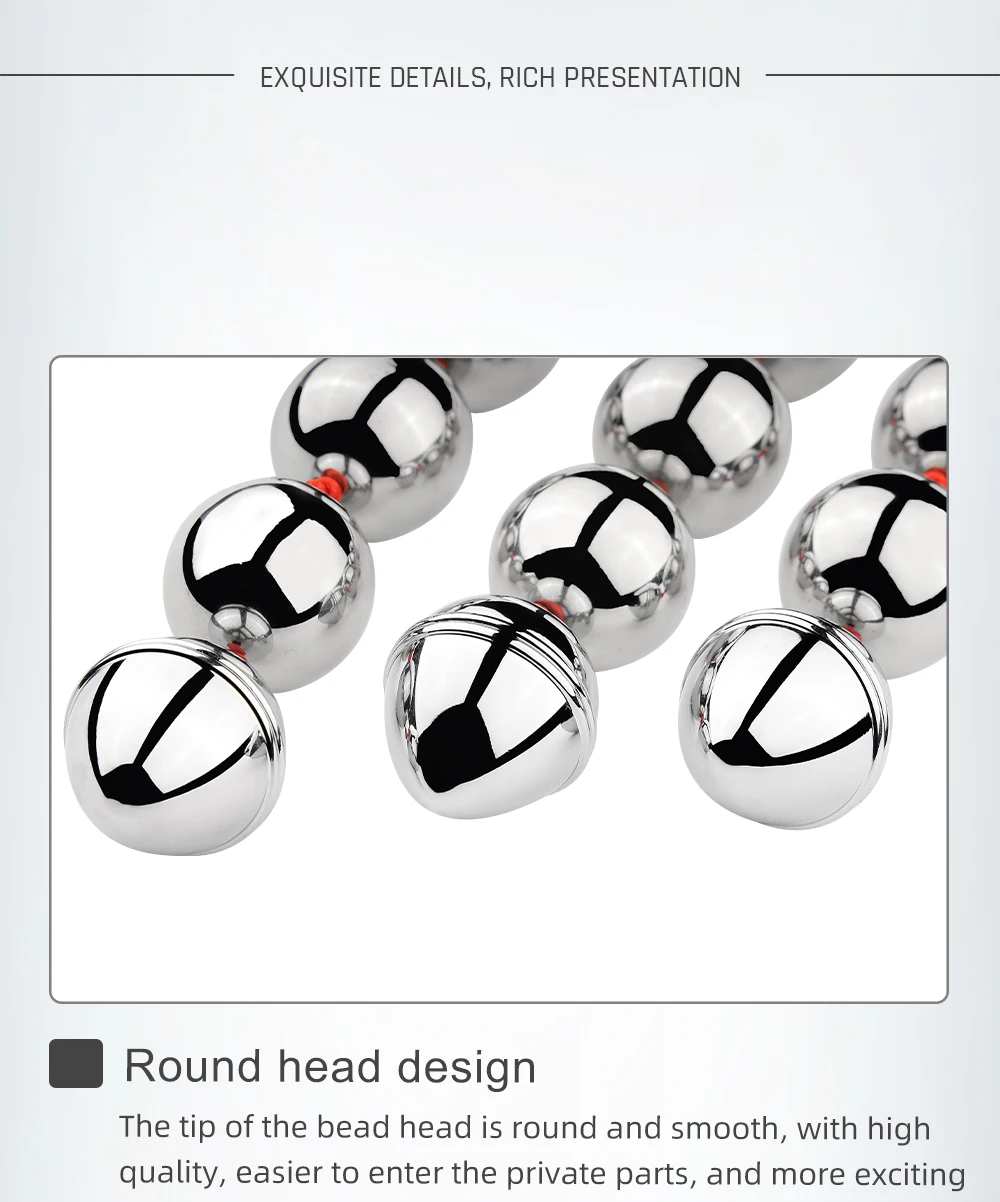 BUYBOOS Stainless Steel Anal Beads Metal Anal Plug Pull Beads Anal Toys Butt Plug Anal Dilator Adult Sex Toys for Men and Women