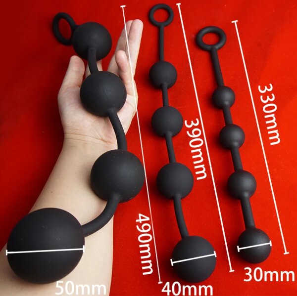 Silicone Dildo Eggs Anal Beads,But Butt Plug with Silicone Huge Anal Balls Sex Toy,Anus Vaginal Masturbator Dilator,Buttplug - Image 6