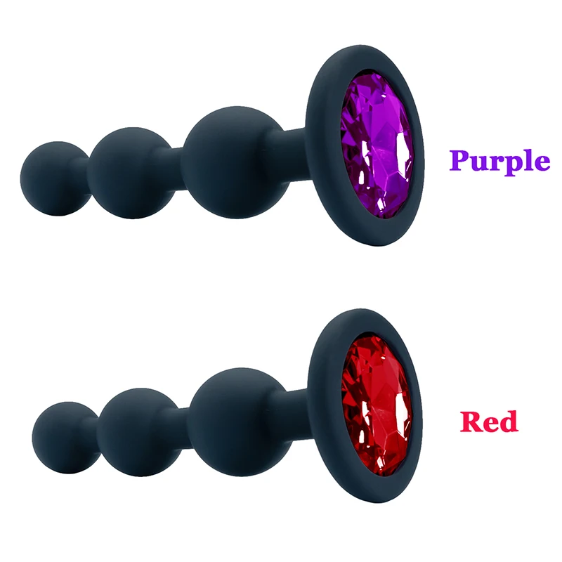 Black Silicone 3 Ball Anal Beads Sex Anal Plug Crystal Base Butt Plug Analplug But Plug Anal Trainer Toys Sex Toys For Woman