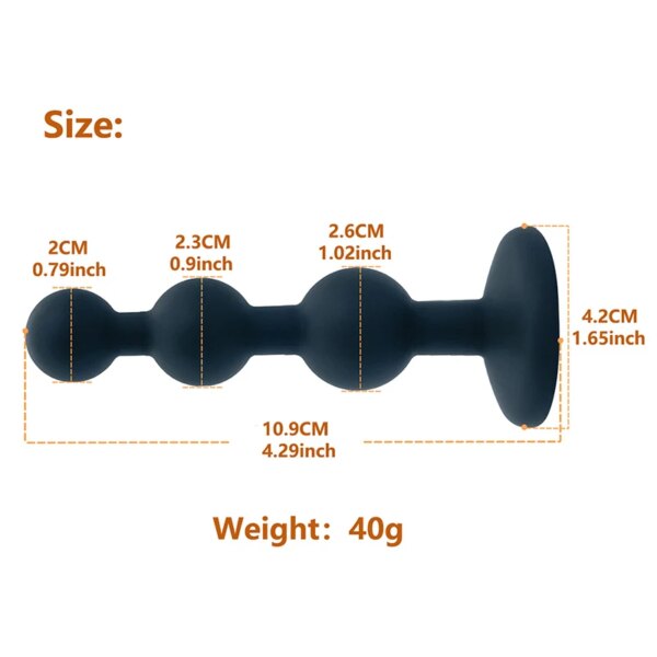 Black Silicone 3 Ball Anal Beads Sex Anal Plug Crystal Base Butt Plug Analplug But Plug Anal Trainer Toys Sex Toys For Woman - Image 2