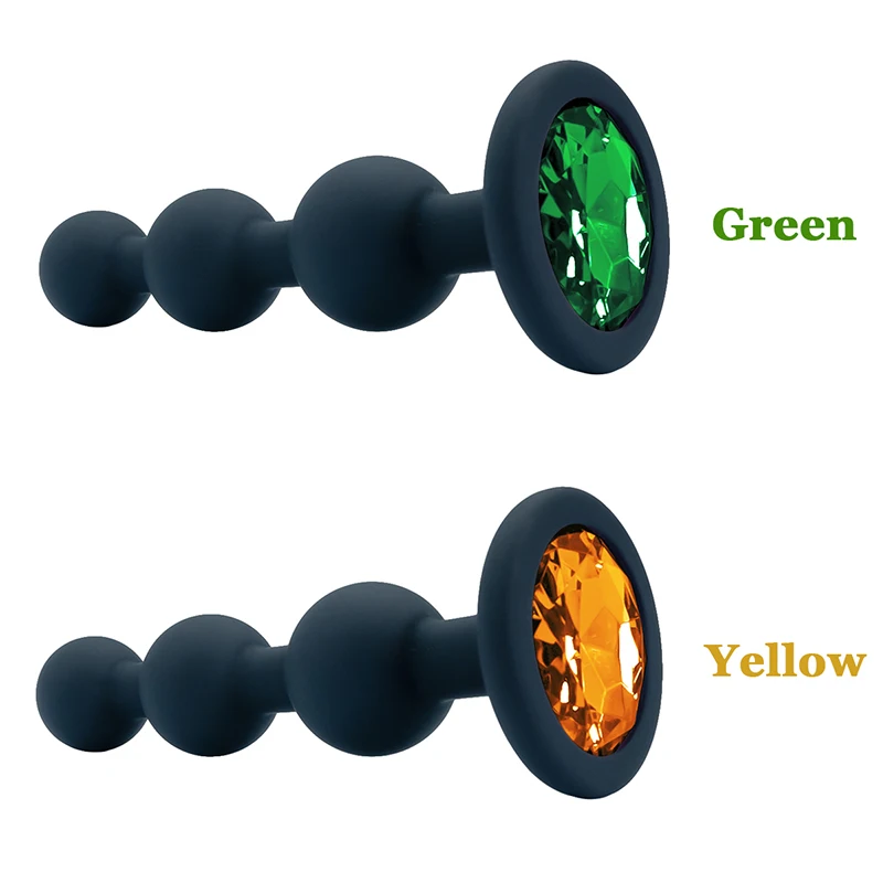 Black Silicone 3 Ball Anal Beads Sex Anal Plug Crystal Base Butt Plug Analplug But Plug Anal Trainer Toys Sex Toys For Woman