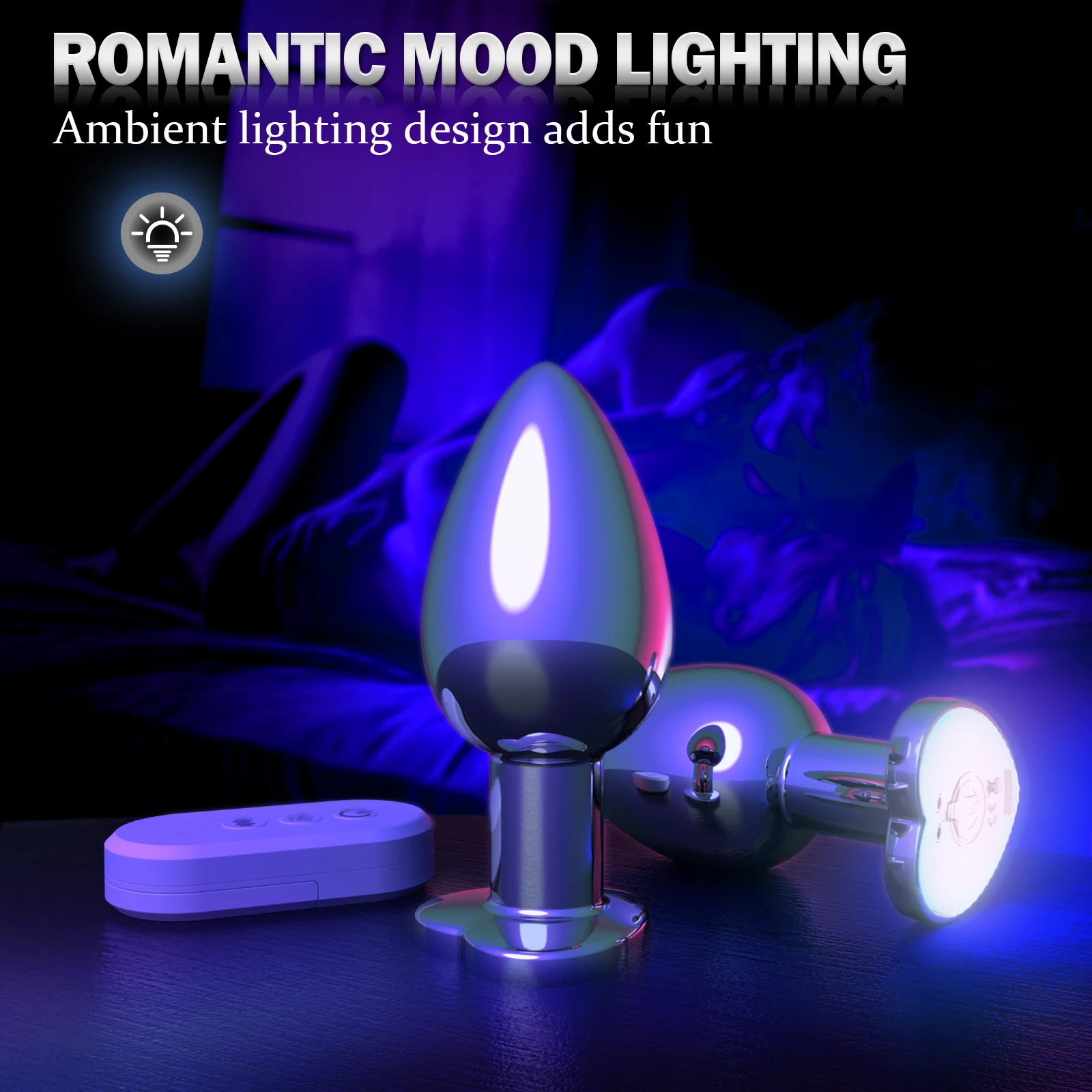 Glowing Vibrating Anal Plug RGB Light APP Control Anal Vibrator Bright Metal Butt Plug Bluetooth Vibration Dildo Adult Sex Toys