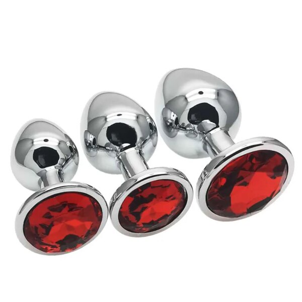 3PCS Multi Size Metal Diamond Anal Buttplug Toys for Men Women Couples Anal Expanders Sm Adult Sex Toys Gay Extreme Sex Bdsm Sex - Image 2