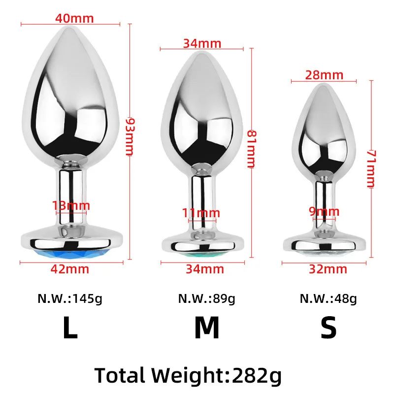 3PCS Multi Size Metal Diamond Anal Buttplug Toys for Men Women Couples Anal Expanders Sm Adult Sex Toys Gay Extreme Sex Bdsm Sex