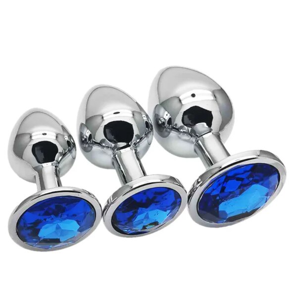 3PCS Multi Size Metal Diamond Anal Buttplug Toys for Men Women Couples Anal Expanders Sm Adult Sex Toys Gay Extreme Sex Bdsm Sex - Image 3